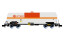 Arnold HN6634 SNCF, 2-tlg. Set Chlor-Kesselwagen &bdquo;VTG + Ermewa&ldquo;, in beige/orange/roter Farbgebung, Ep. VI