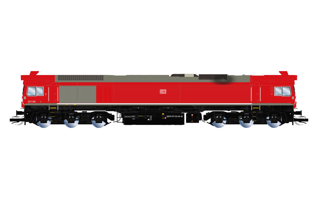 Arnold HN9070HM DB AG, dieselelektrische Lokomotive Class 77, rote Farbgebung, Ep. VI, mit BLE-Sounddecoder