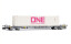 Arnold HN9762 4-achs. Containertragwagen, grau, mit wei&szlig;em 45-Container &bdquo;ONE&ldquo;, Ep. VI