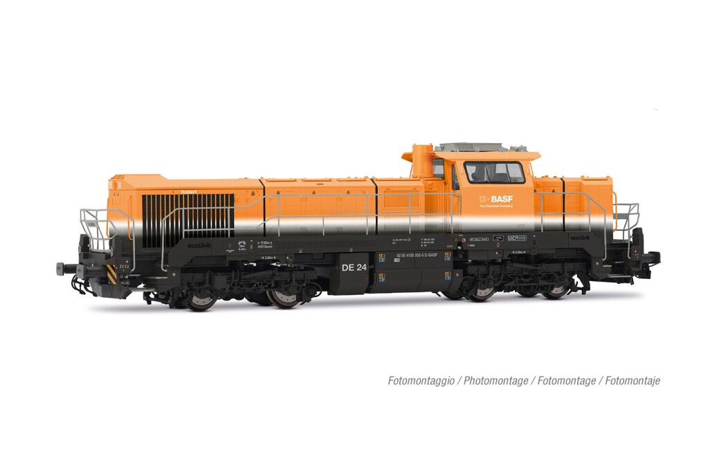 Rivarossi HR2988 BASF, dieselelektrische Lokomotive Vossloh DE 18, orange/grau, Ep. VI