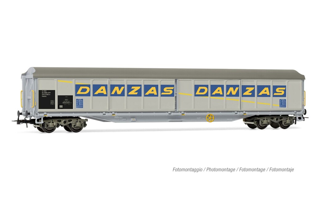 Rivarossi HR6649 SBB, 4-achs. Schiebewandwagen der Bauart Habils „Danzas“, Ep. V