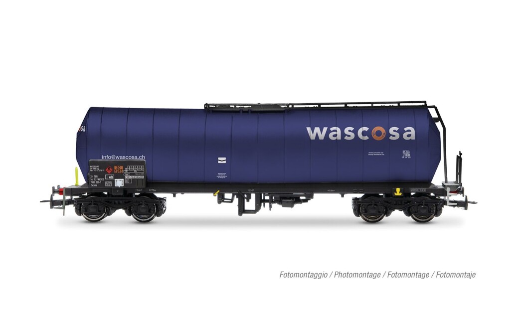 Rivarossi HR6666 WASCOSA, 4-achs. Kesselwagen, blaue Farbgebung, Ep. VI