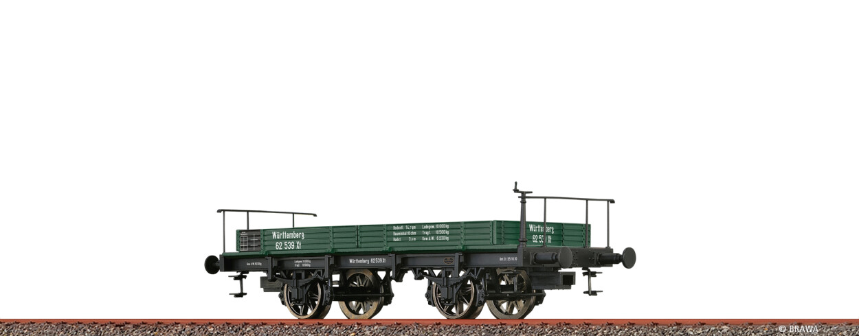 Brawa 47735 H0 Niederbordwagen Xt K.W.St.E. Ep. I