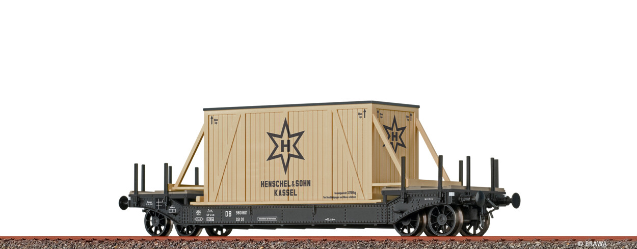 Brawa 47914 H0 Tiefladewagen "Henschel & Sohn" SSt01 DB Ep. III
