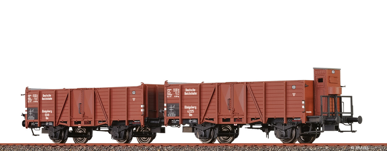 Brawa 48449 H0 Offene Güterwagen Om DRG, 2er-Set Ep. II