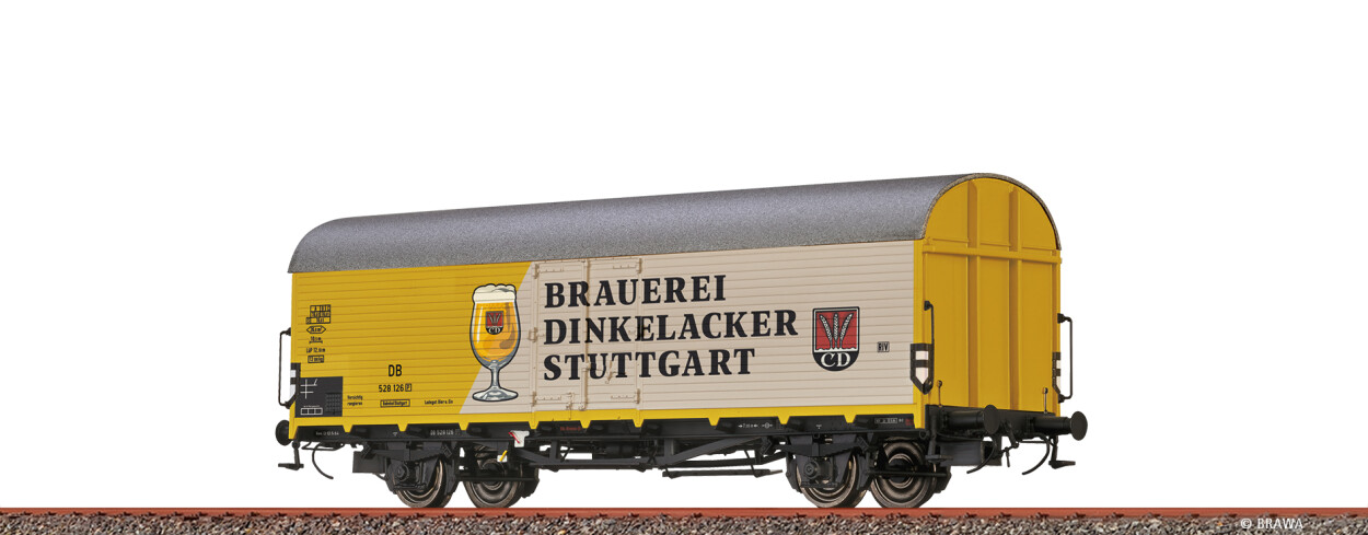 Brawa 50958 H0 Kühlwagen Tnfhs38 "Brauerei Dinkelacker" DB Ep. III