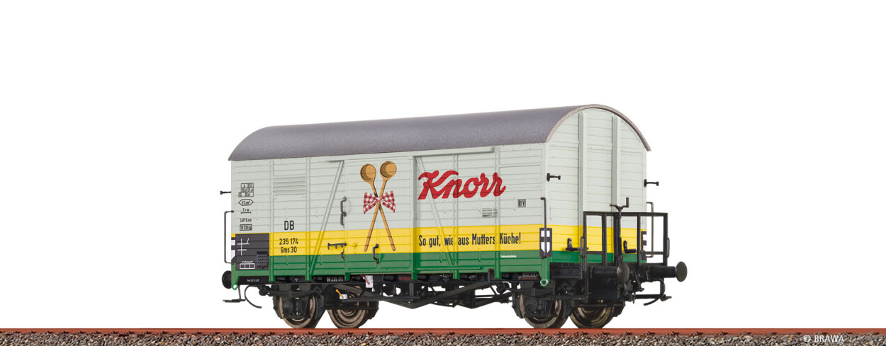 Brawa 51135 H0 Gedeckter Güterwagen Gms30 "Knorr" DB Ep. III