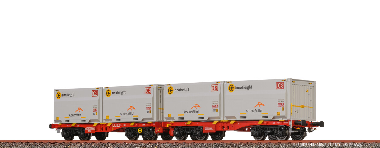 Brawa 51137 H0 Drehgestellflachwagen Sggmmrrs "ArcelorMittal" DB AG Ep. VI