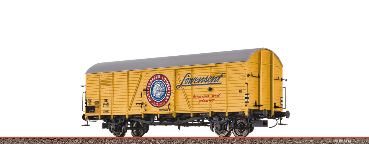 Brawa 51177 H0 Gedeckter Güterwagen Glr22 "Löwensenf" DB Ep. III