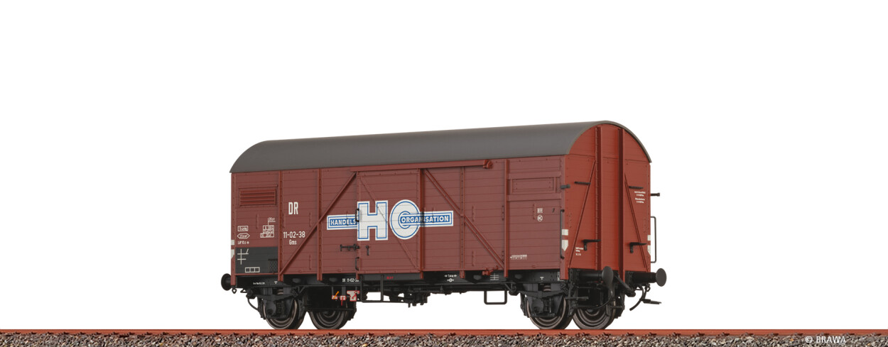 Brawa 51185 H0 Gedeckter Güterwagen Gms "HO Handelsorganisation" DR Ep. III