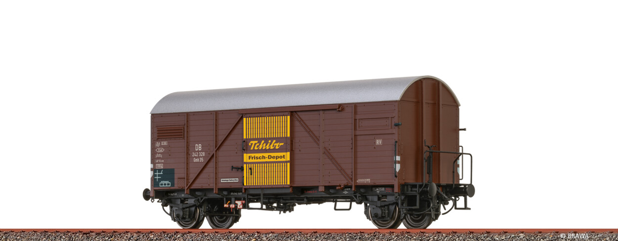 Brawa 51186 H0 Gedeckter Güterwagen Gmh35 "Tchibo" DB Ep. III