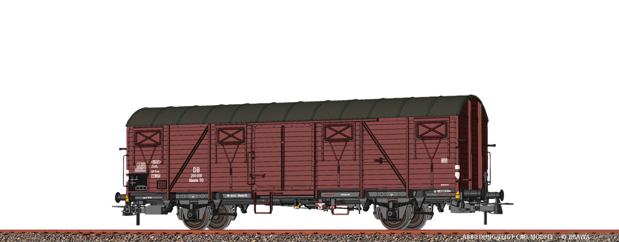 Brawa 51292 H0 Gedeckter Güterwagen Glmehs50 DB Ep. III