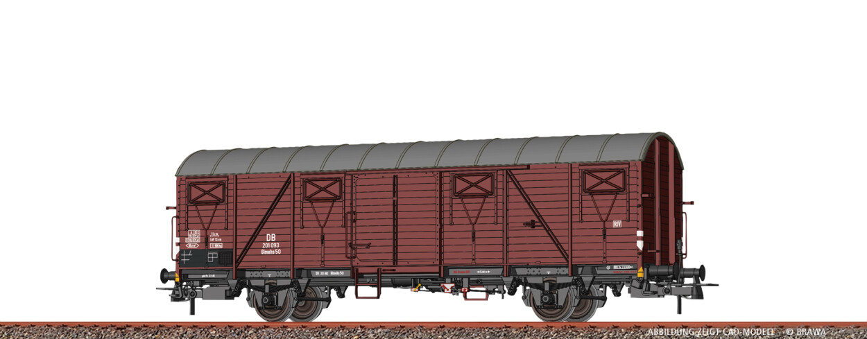 Brawa 51293 H0 Gedeckter Güterwagen Glmehs50 DB Ep. III