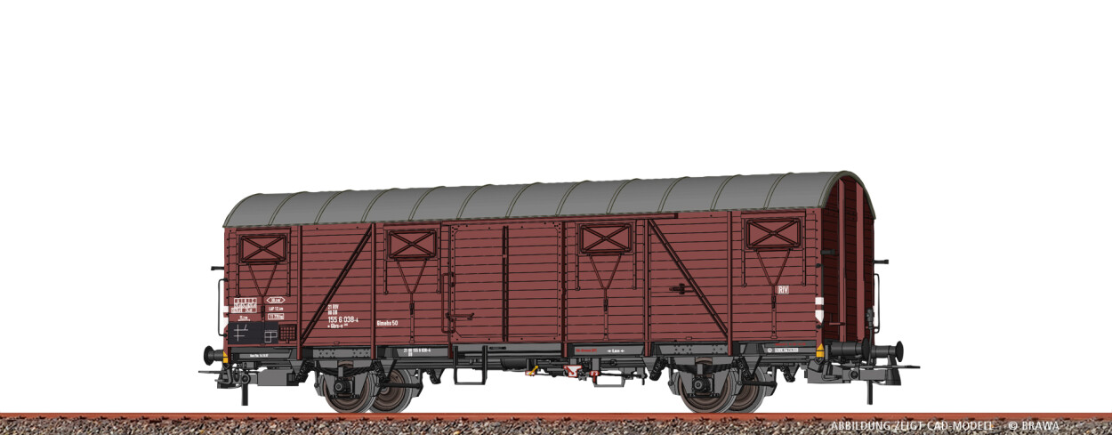 Brawa 51294 H0 Gedeckter Güterwagen Gbrs-v245 DB Ep. IV