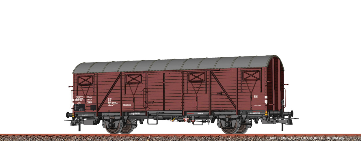 Brawa 51295 H0 Gedeckter Güterwagen Gbrs-v245 DB Ep. IV