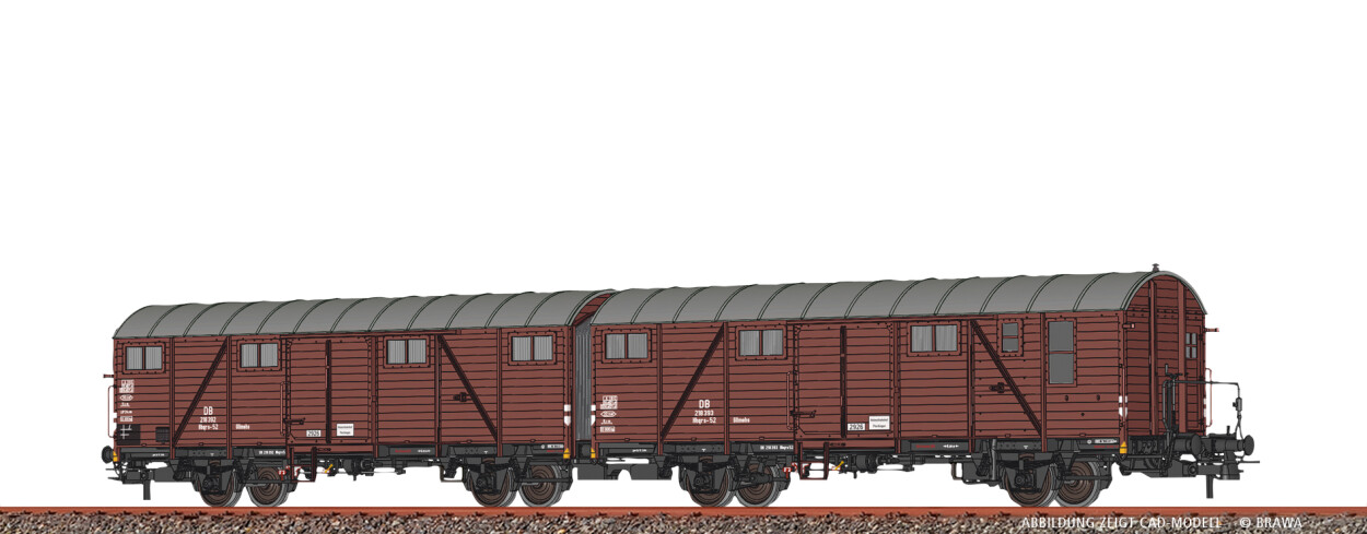 Brawa 51296 H0 Gedeckter Güterwagen Hbqrs-52 DB Ep. III