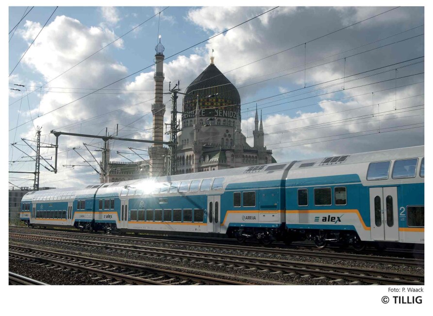 Tillig 01104 Reisezugwagenset „alex“ der DLB GmbH, bestehend aus drei Doppelstockwagen
DBpza 780, Teil 1, Ep.VI - Einmalauflage 2025