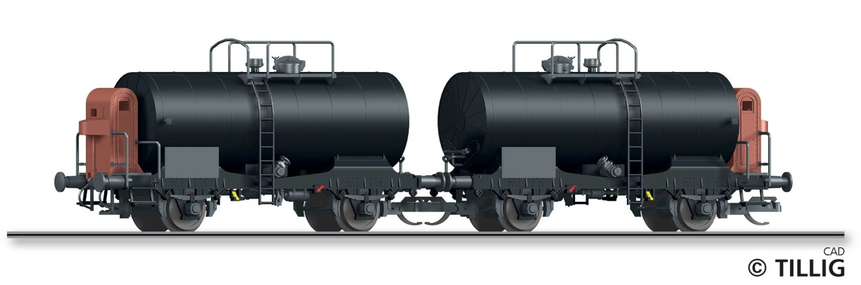 Tillig 01120 Güterwagenset der DR, bestehend aus zwei Kesselwagen Zr, Ep. III