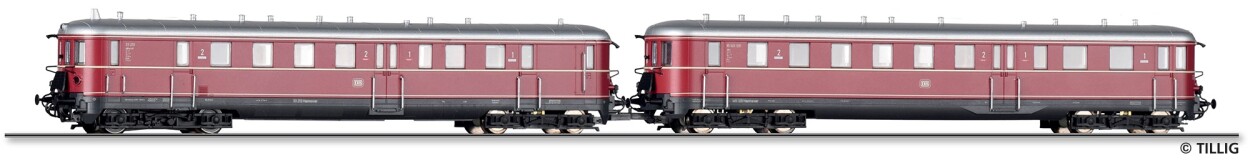 Tillig 02856 Triebwagen VT 32.0 mit Steuerwagen VS 145 der DB, Ep. III