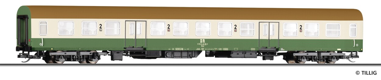 Tillig 12607 Reisezugwagen 2. Klasse Bmhe der DR, 2. Betriebsnummer, Ep. IV
