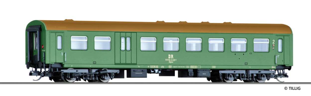 Tillig 16603 Reisezugwagen 2. Klasse mit Gepäckabteil BDghws der DR, Ep. IV