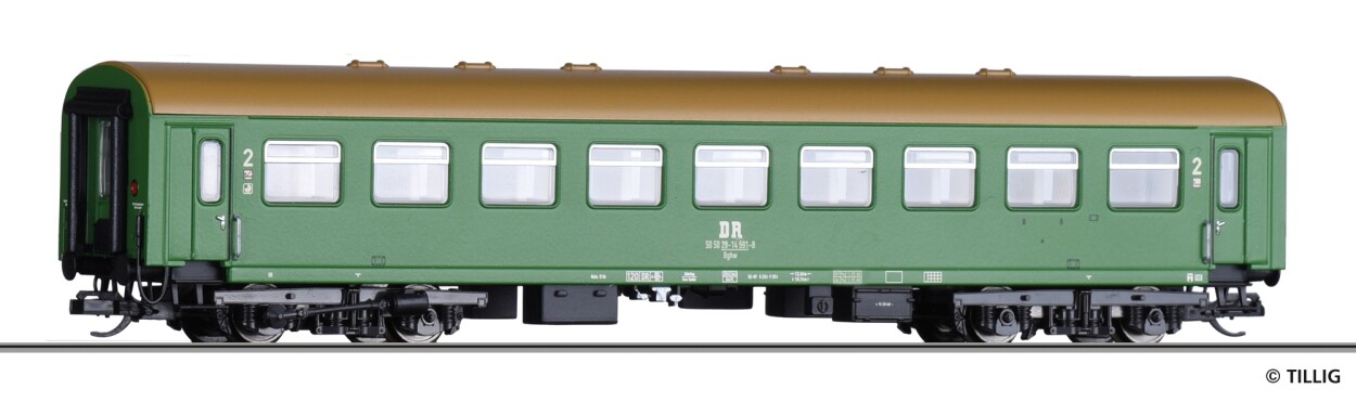 Tillig 16628 Reisezugwagen 2. Klasse Bghw der DR, Ep. IV