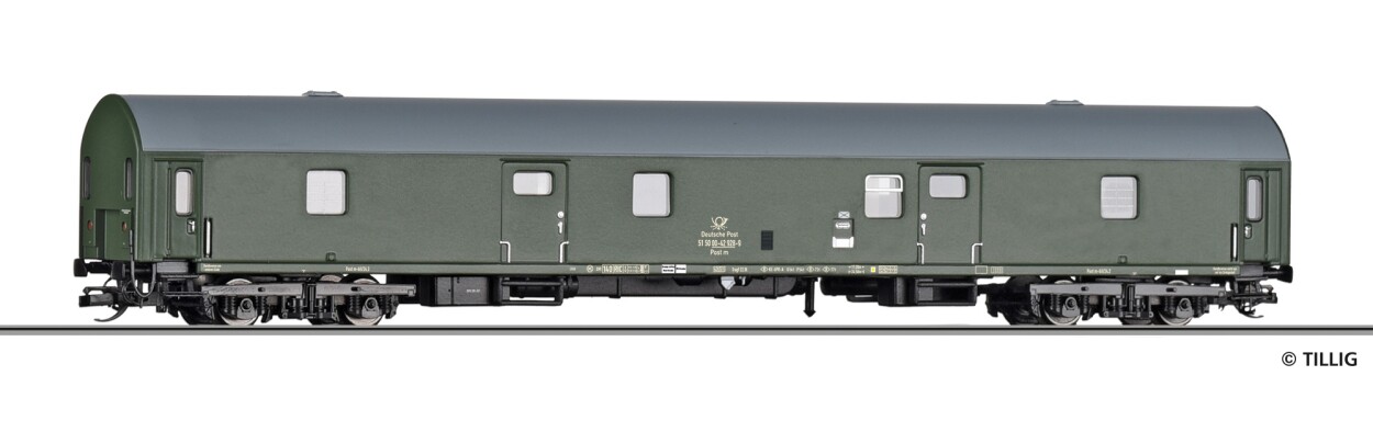 Tillig 16819 Bahnpostwagen Post me-bll/24 der Deutschen Post, Ep. IV