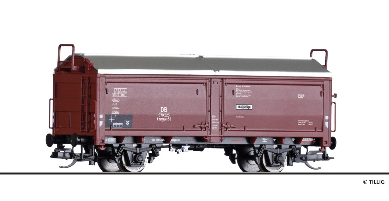 Tillig 17655 Schiebedach-/Schiebewandwagen Kmmgks 58 der DB, Ep. III