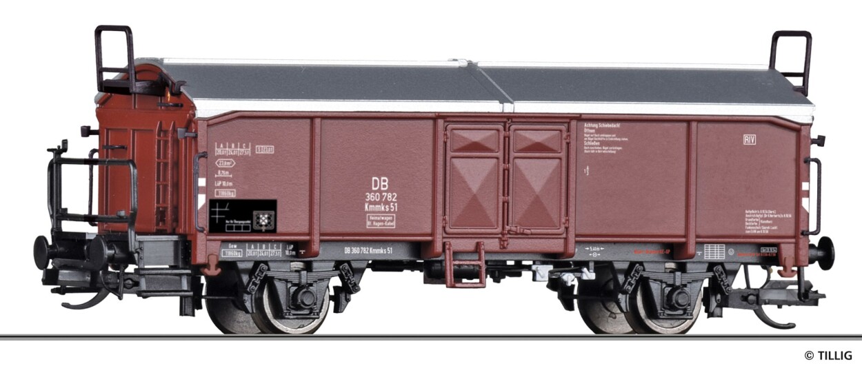 Tillig 17680 Schiebedachwagen Kmmks 51 der DB, Ep. III