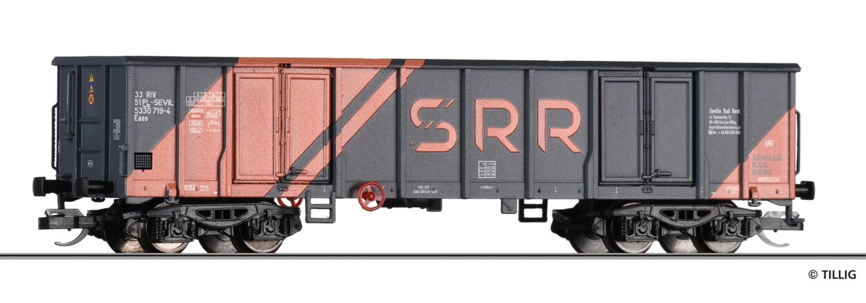 Tillig 18230 Offener Güterwagen Eaos der Seville Rail Rent (PL), Ep. VI