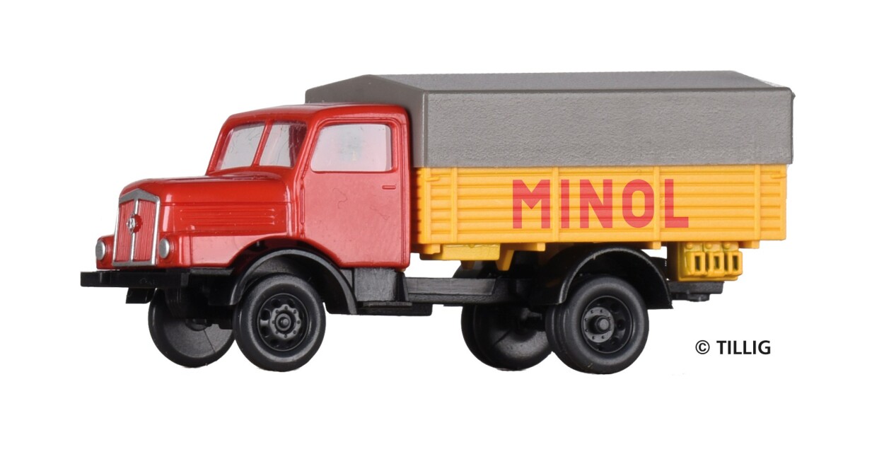 Tillig 19077 LKW H3A Hochbordpritsche/Plane „MINOL“