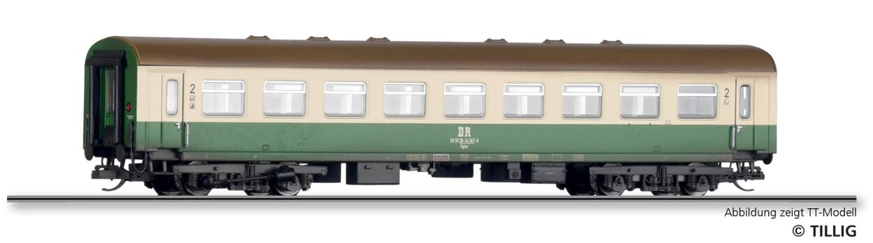 Tillig 75003 Reisezugwagen 2. Klasse Bghw der DR, gealtert, Ep. IV - Einmalauflage 2025