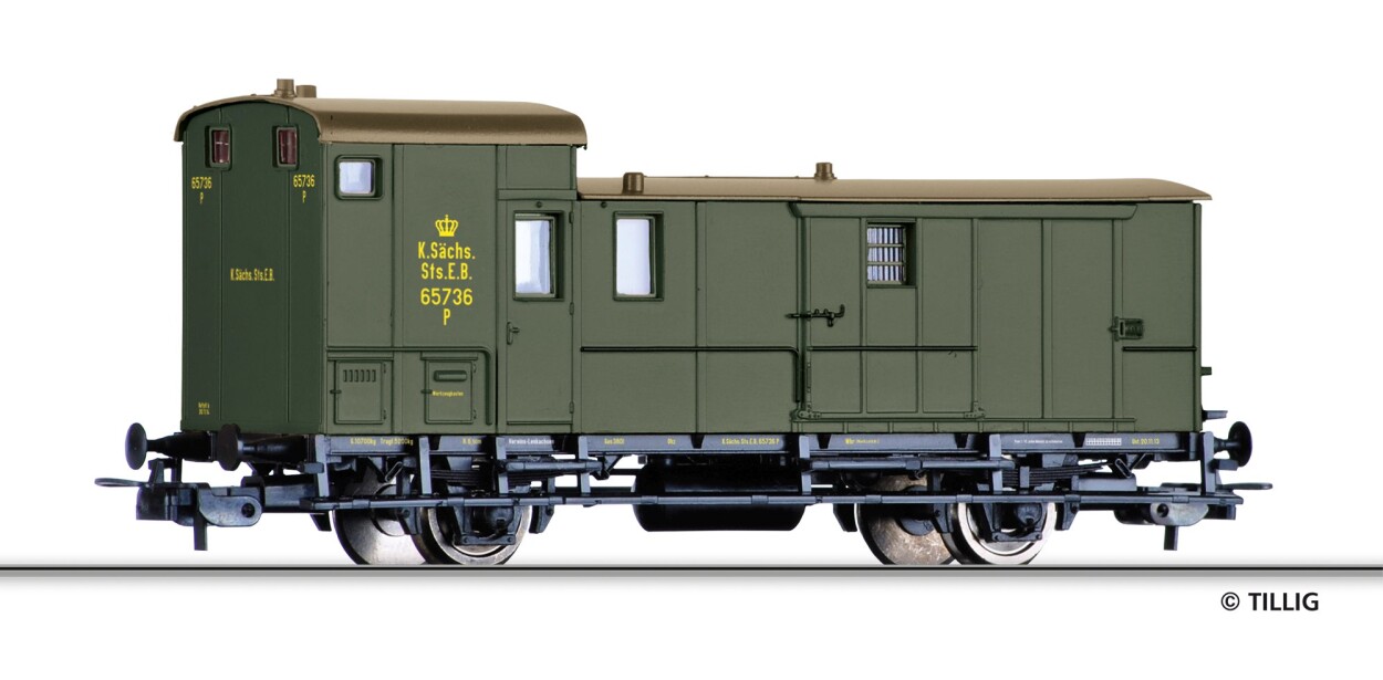 Tillig 77064 Güterzugpackwagen der K.Sächs.Sts.E.B., Ep. I