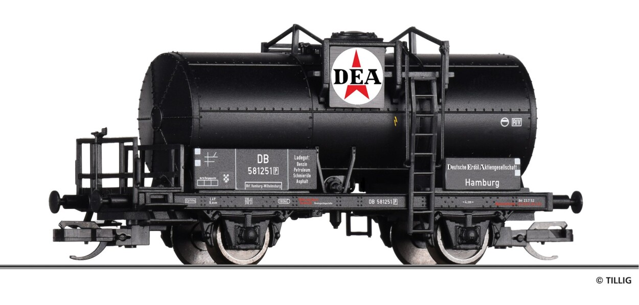 Tillig 95776 Kesselwagen „DEA“, eingestellt bei der DB, Ep. III