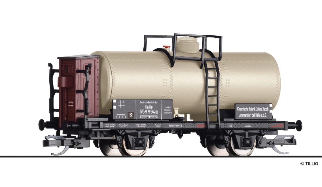 Tillig 95876 Kesselwagen „Chemische Fabrik Julius Jacob, Ammendorf“, eingestellt bei der DRG, Ep. II