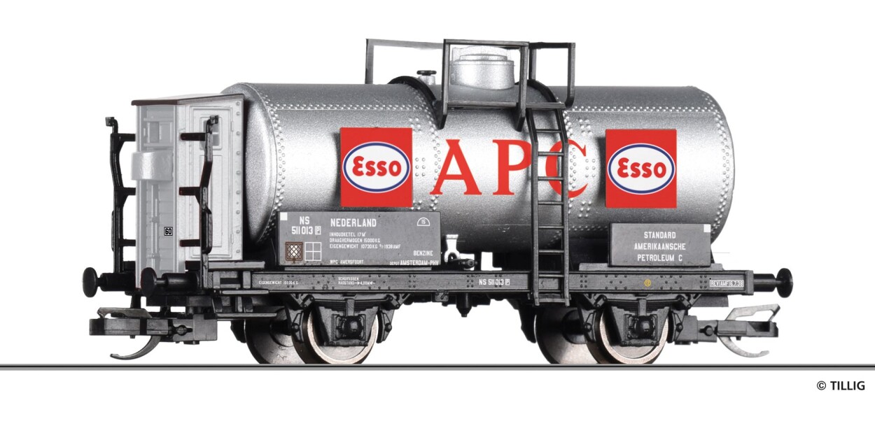 Tillig 95877 Kesselwagen „APC / ESSO“, eingestellt bei den NS, Ep. II
