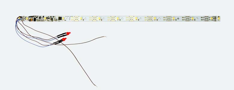 ESU 50718 Innenbeleuchtungs-Set mit Decoder, Einstiegs- und Schlusslicht, 264mm, teilbar, PowerPack Option, 13 LED, warm white