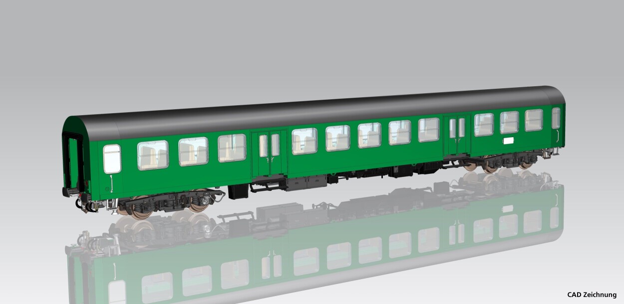 PIKO 28001 Halberstädter Mitteleinstiegswg. grün 2. Kl. gr. Dach DR IV, andere Nr.