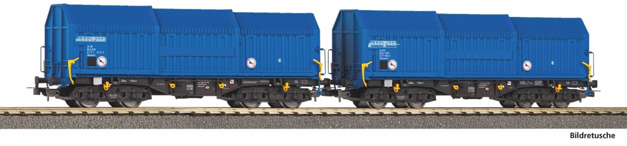 PIKO 28307 2er Set Teleskophaubenwagen VTG Ep. VI