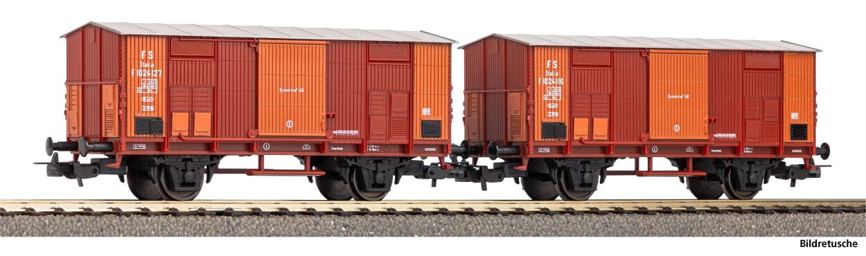 PIKO 28328 2er Set Ged. Güterwg. FS Ep. III