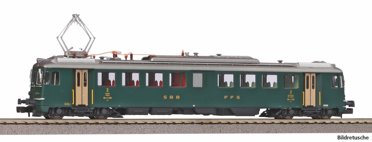 PIKO 94152 N-Triebwg. RBe 4/4 1406 Prototyp, grün, alte Schrift, SBB, Ep. IV