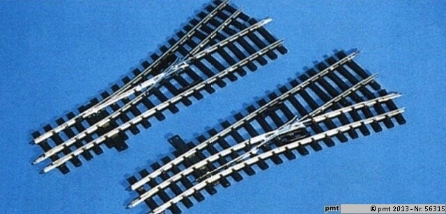 PMT 56315 Abzweig-Weiche H0/H0e, rechts, Profilhöhe 2,5 mm, blank