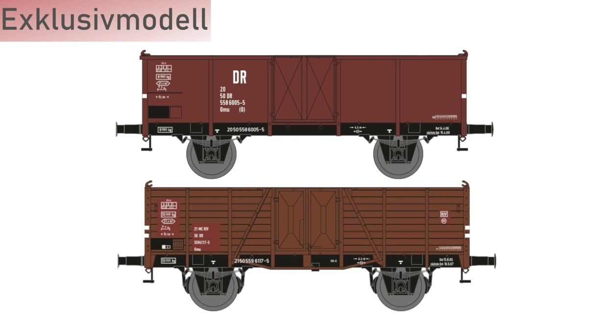 HÄDL 25115 Güterwagenset III, 2 offene Güterwagen Ep. IV DR Exklusivmodell Nr. 10