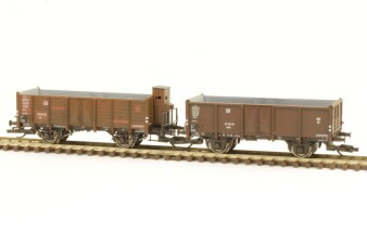 H&Auml;DL 25117  G&uuml;terwagenset I, 2 offene G&uuml;terwagen Ep. III DR Exklusivmodell Nr. 12