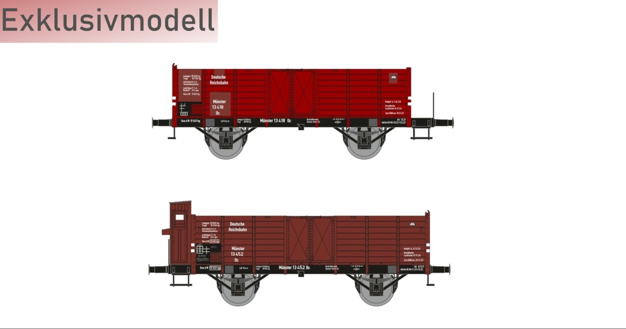 HÄDL 25119  Güterwagenset I, 2 offene Güterwagen Ep. II DRG Exklusivmodell Nr. 14