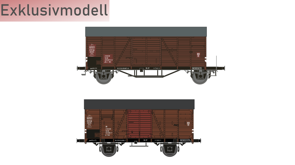 HÄDL 25120 Güterwagenset V, 2 gedeckte Güterwagen Ep. IV DR Exklusivmodell Nr. 15