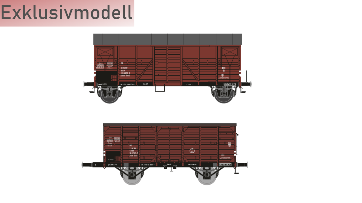 HÄDL 25121 Güterwagenset VI, 2 gedeckte Güterwagen Ep. IV DR Exklusivmodell Nr. 16
