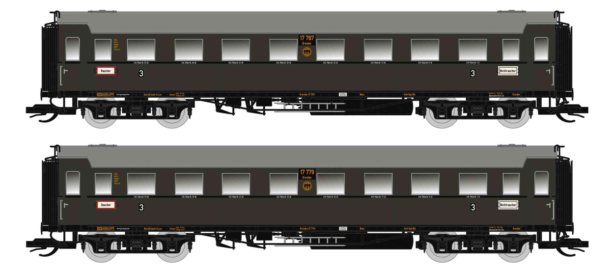 Saxonia 120177-2 2er Set Personenwagen C4Ü Sa 07, DRG Ep.II