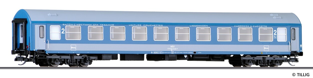 Tillig 16418 Liegewagen 2. Klasse, Typ Y/B 70, der MAV, Ep. IV