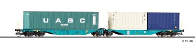 Tillig 18078 Containertragwagen Sggmrs der TCDD, beladen...